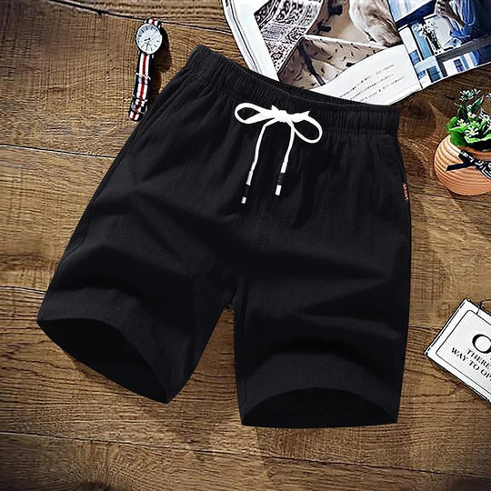 Herre shorts i bomuldslinned til stranden
