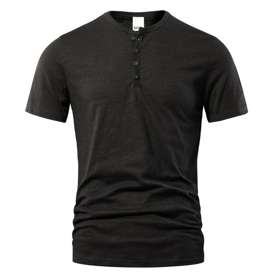 Sommer-Henley-T-shirt til mænd