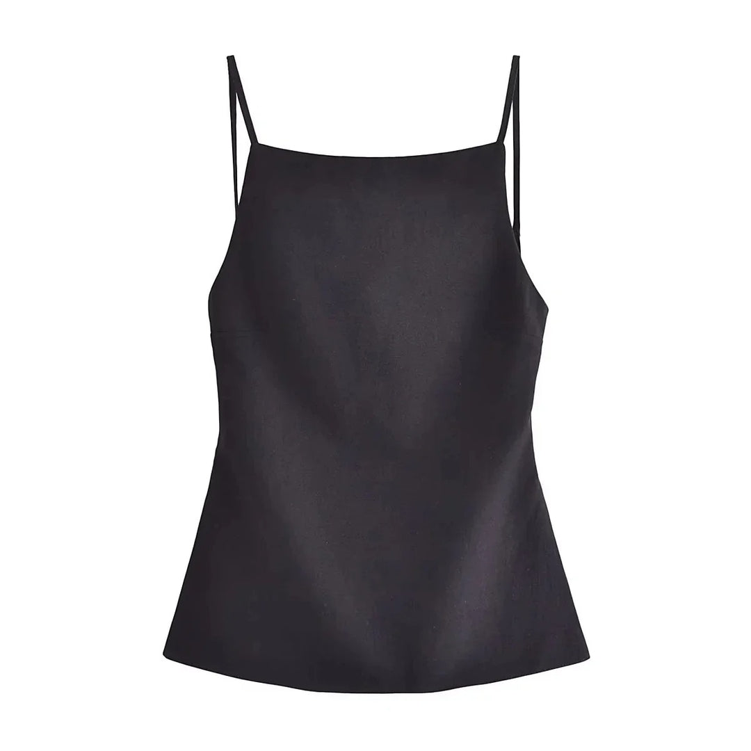 Kvinders Crop Top med tynd rem uden ryg