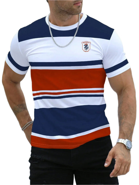 Stribet casual T-shirt til mænd