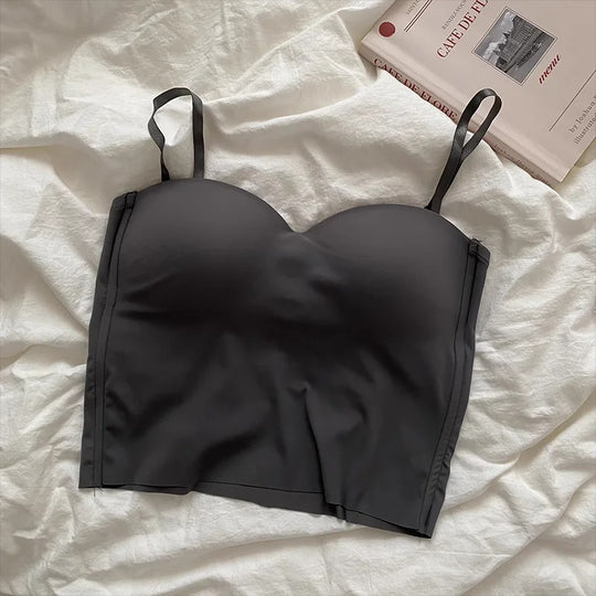 Ensfarvet cropped camisole til kvinder