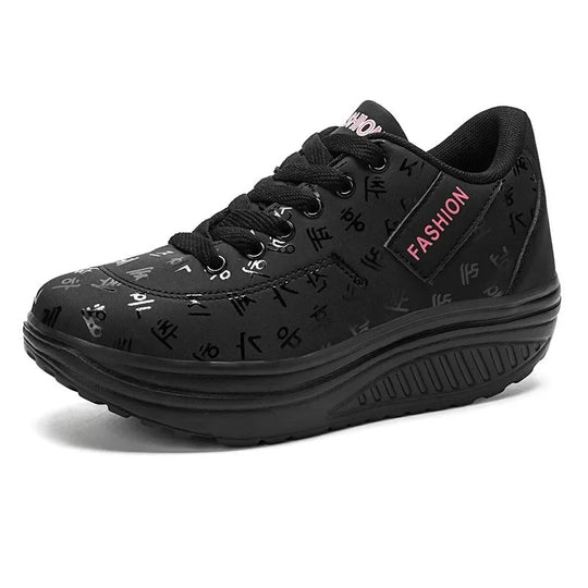 Platform Wedge Lace-Up Sneakers til kvinder