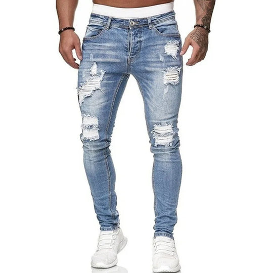 Ripped Skinny Denim Jeans til mænd