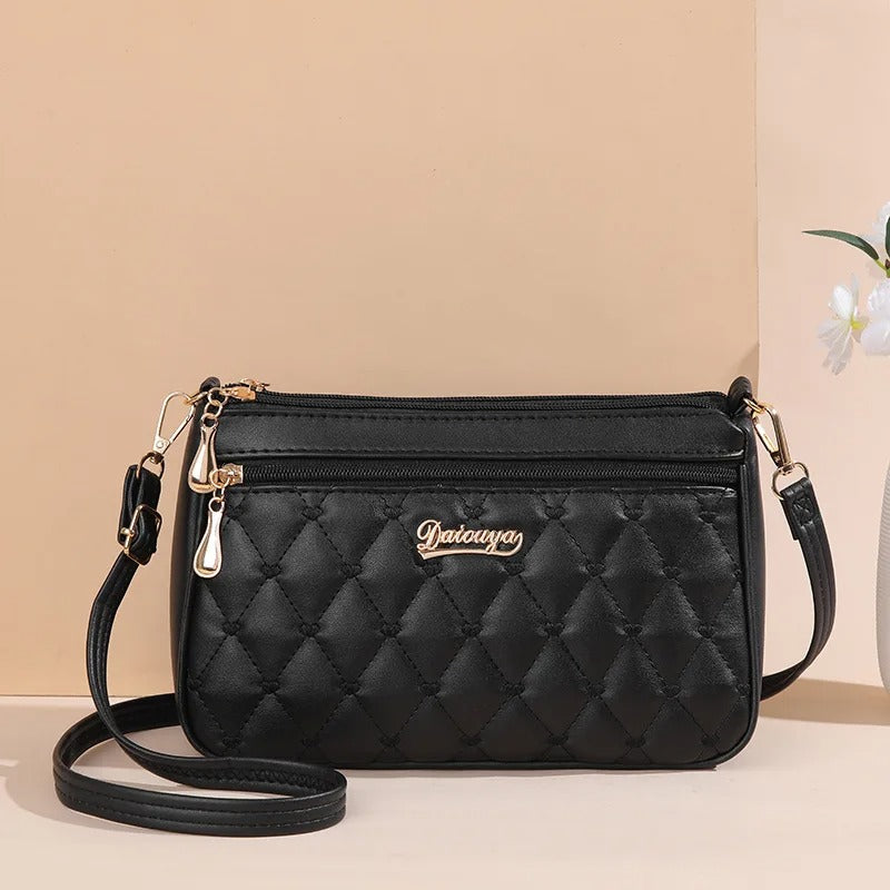 Broderet crossbody-taske i PU-læder til kvinder