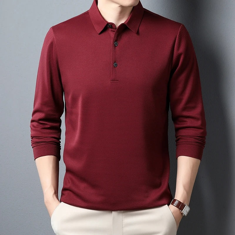 Mænd Business Casual langærmet poloshirt
