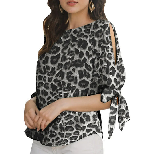 Leopardprintet bluse til kvinder