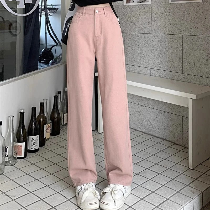 Vintage jeans med brede ben til kvinder