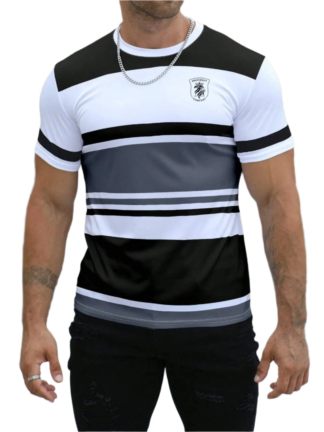 Stribet casual T-shirt til mænd