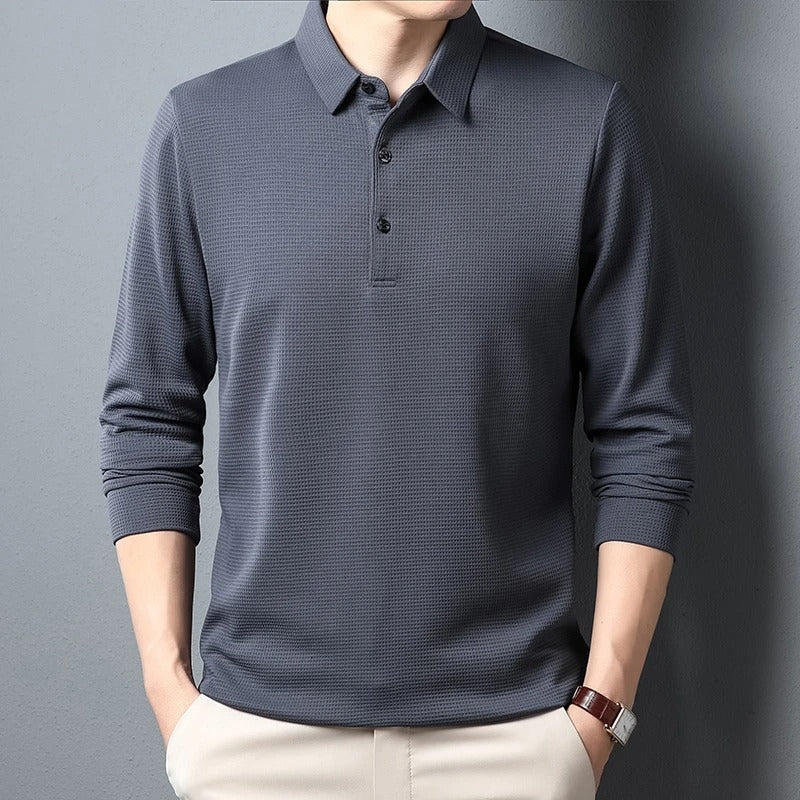 Mænd Business Casual langærmet poloshirt