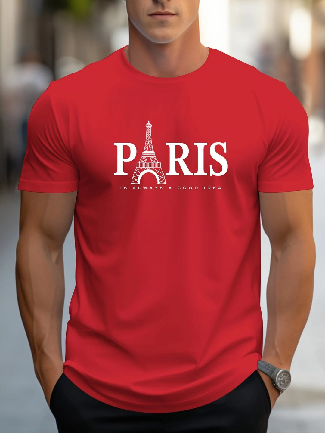 Paris Print T-shirt til mænd