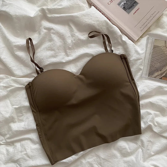 Ensfarvet cropped camisole til kvinder