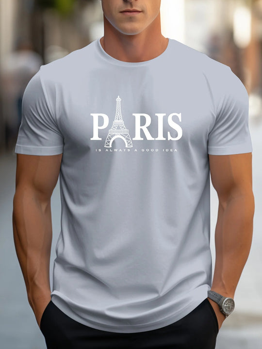 Paris Print T-shirt til mænd