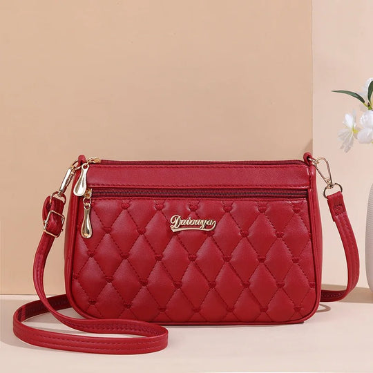 Broderet crossbody-taske i PU-læder til kvinder