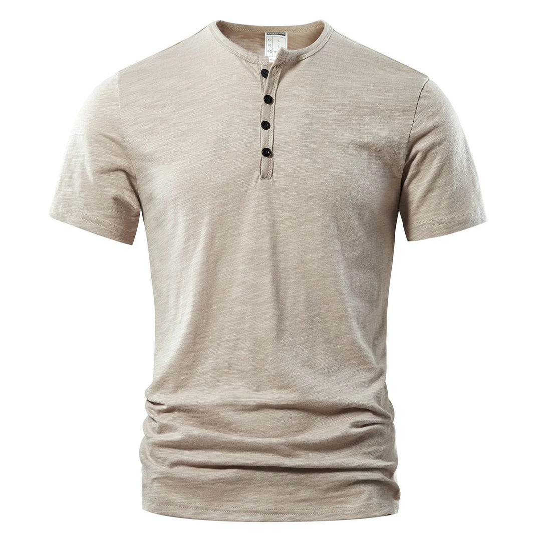 Sommer-Henley-T-shirt til mænd