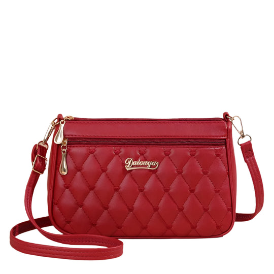 Broderet crossbody-taske i PU-læder til kvinder