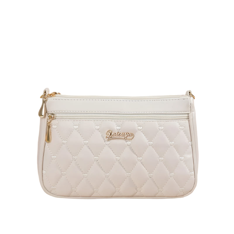 Broderet crossbody-taske i PU-læder til kvinder