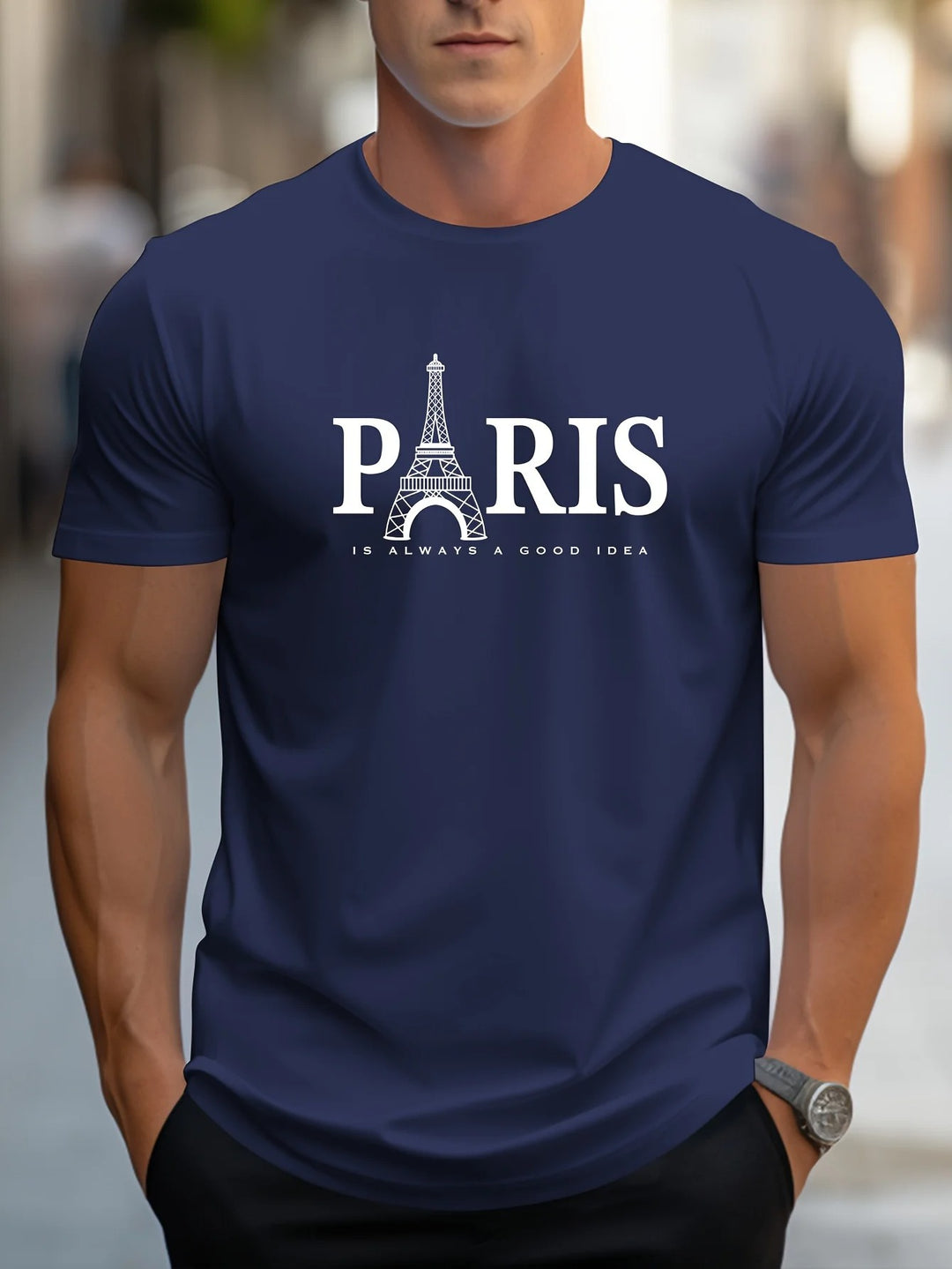 Paris Print T-shirt til mænd
