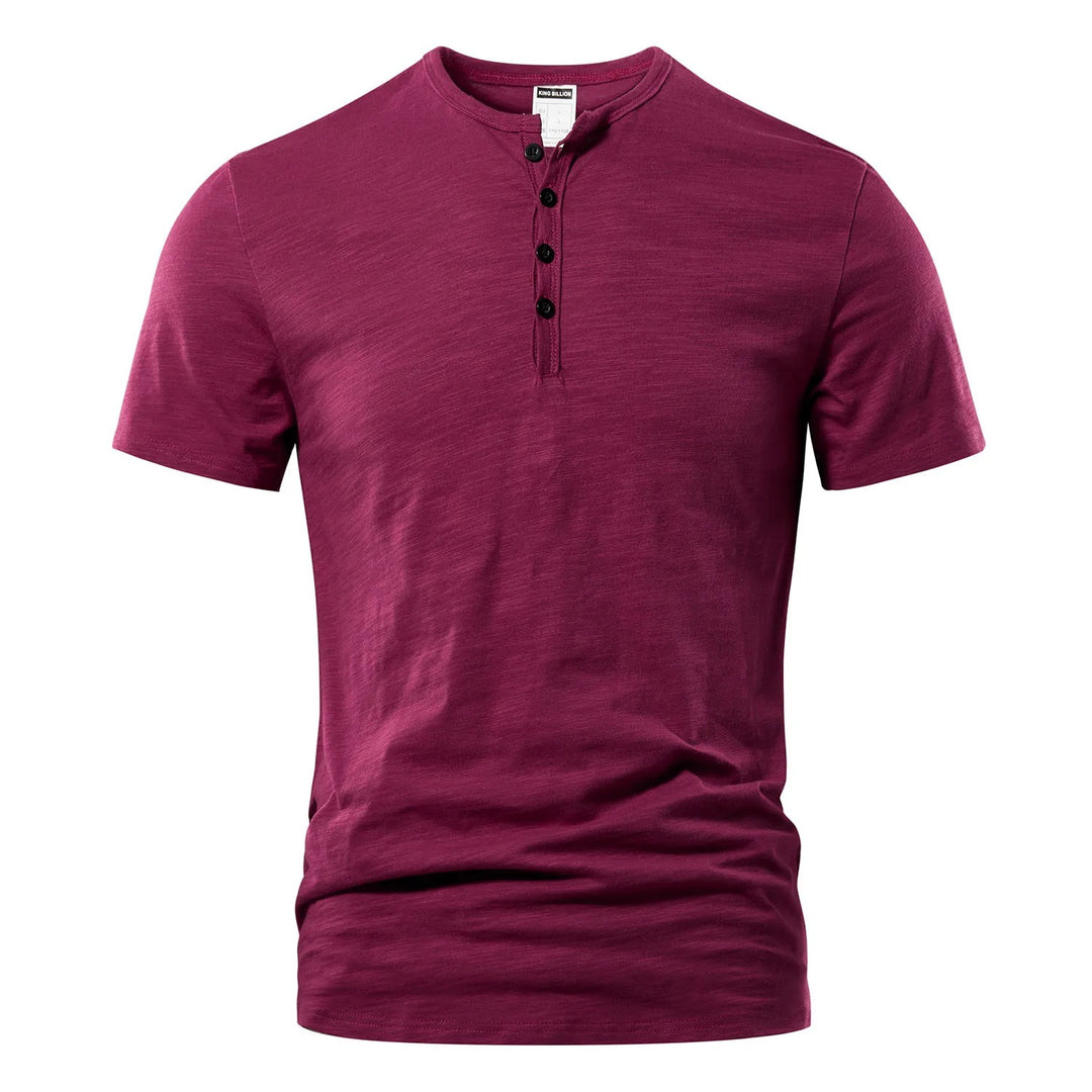 Sommer-Henley-T-shirt til mænd