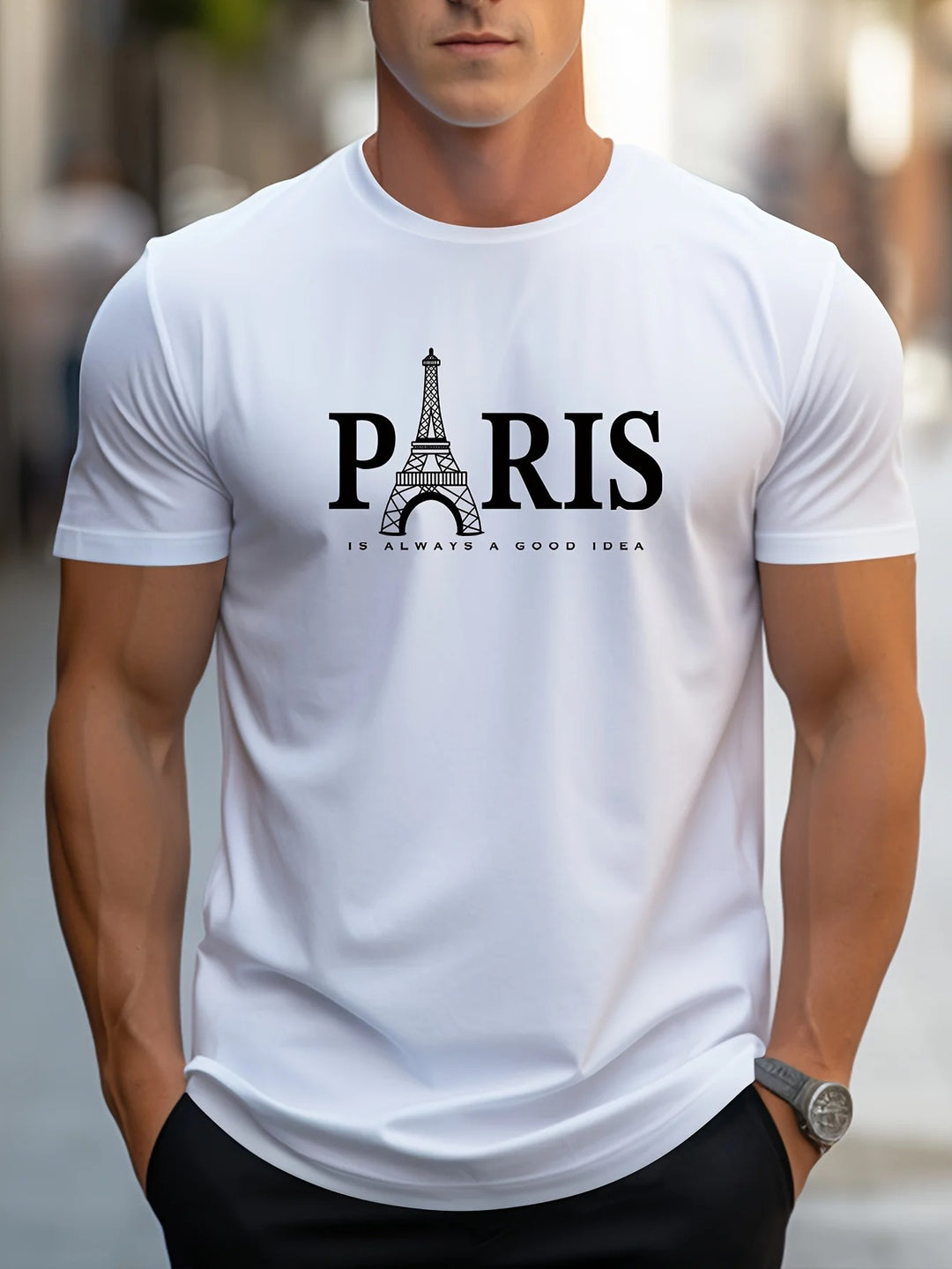 Paris Print T-shirt til mænd