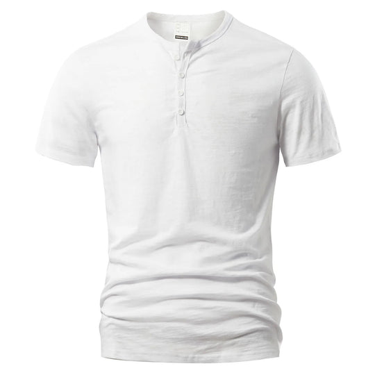 Sommer-Henley-T-shirt til mænd