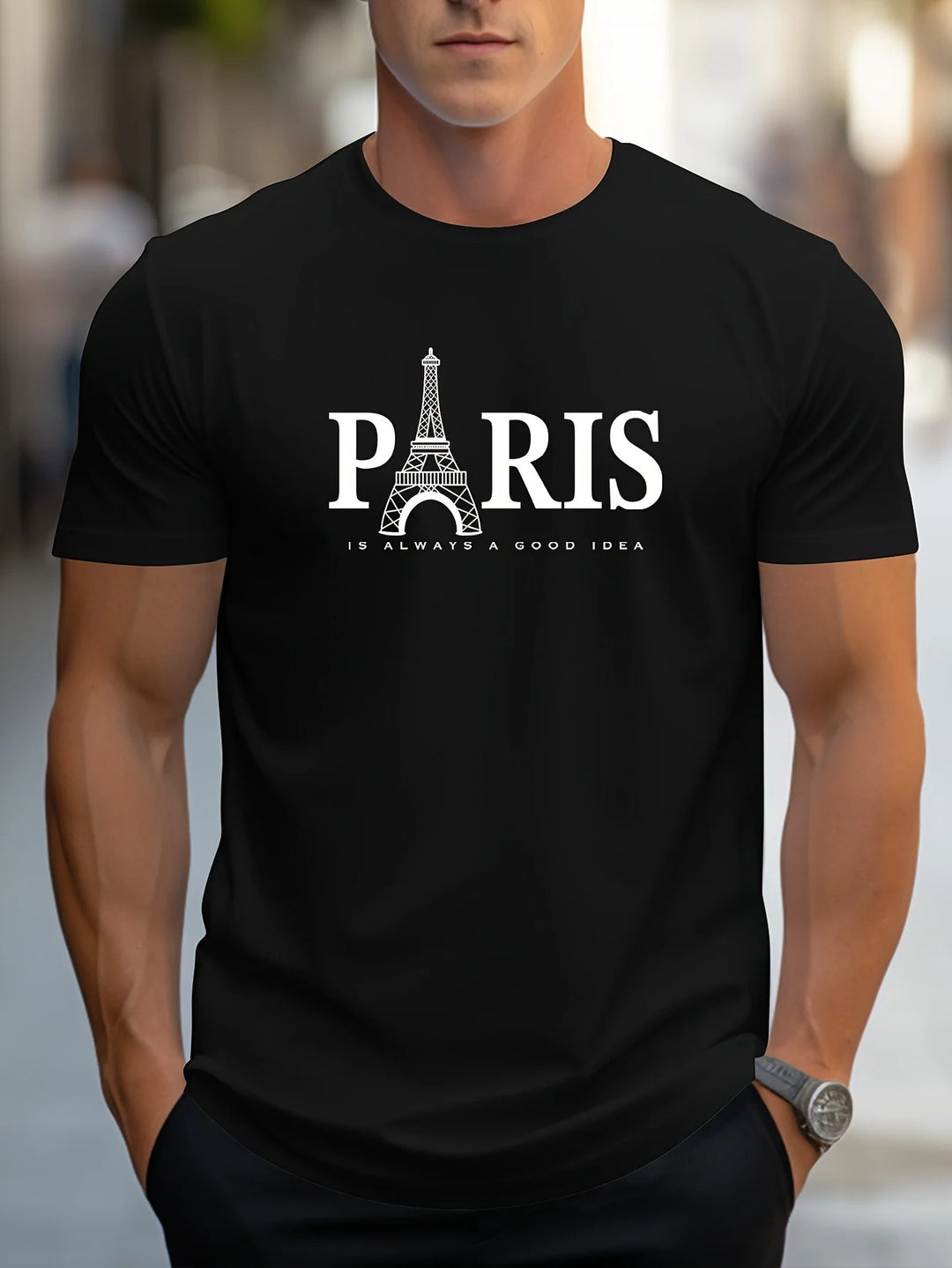 Paris Print T-shirt til mænd