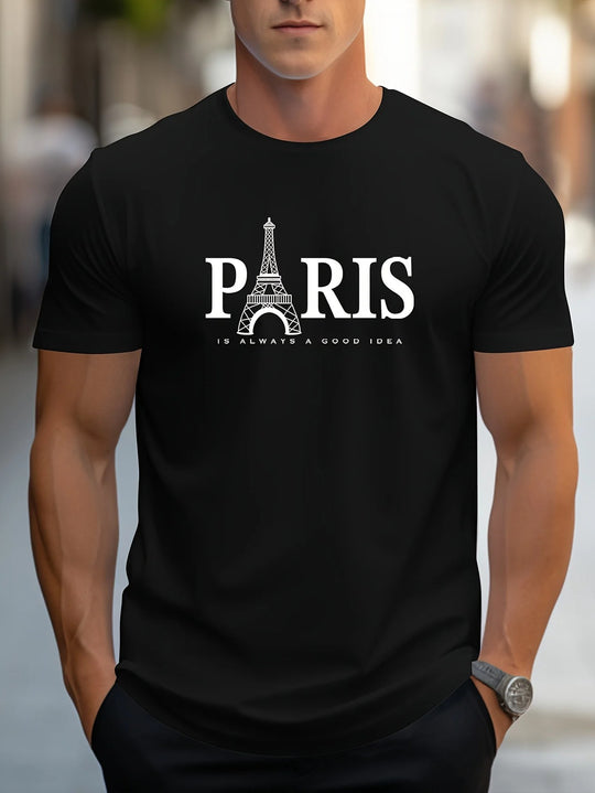 Paris Print T-shirt til mænd