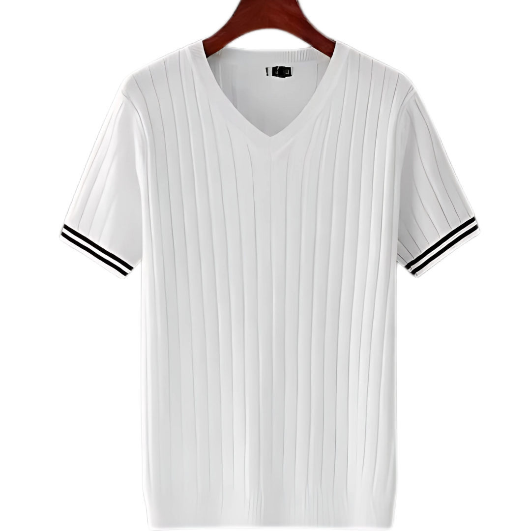Slim fit T-shirt med V-hals til mænd