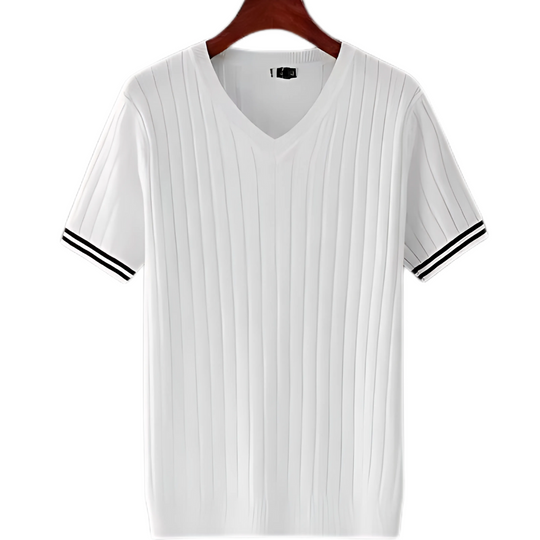 Slim fit T-shirt med V-hals til mænd
