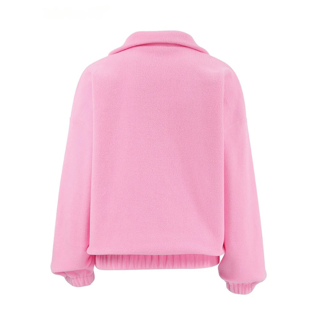 Dame Polar Fleece Pink lynlås Pullover